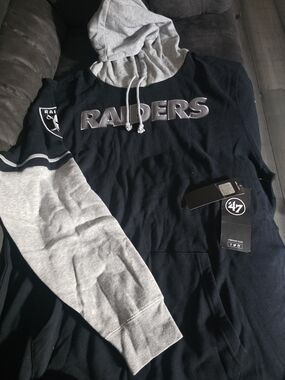47 Raiders Black & Gray Pullover Hoodie